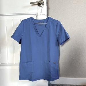 Figs ceil blue casma 3 pocket scrub top
